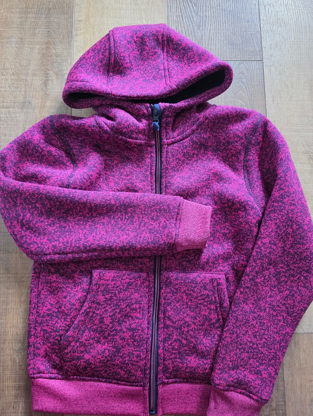 Mountain Warehouse Girls' Full-Zip Hooded Knit Jacket - Pink Heather- Size 9/10